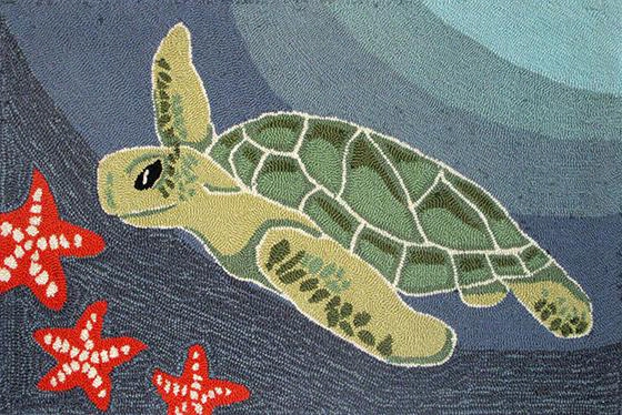 Turtle Doormat - 24""x36"", Blue