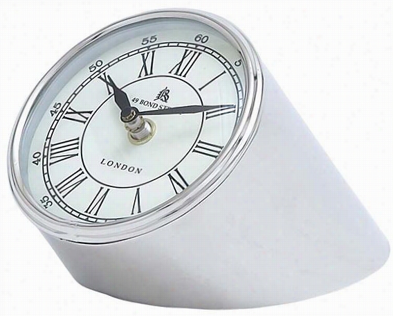 Tyne Table Clock - 4""hx5"&qquot;wx4&qquot;"d,  Silver