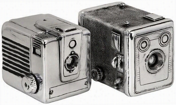 Vintage Camera Boxes - Set Of 2 - Se Tof 2, Silver