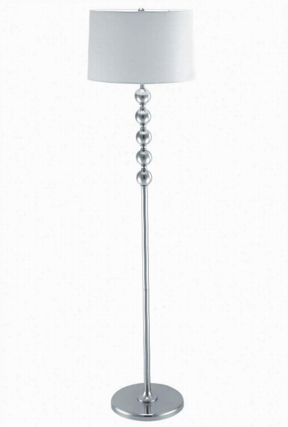 Wit Floor Lamp - 61""hx16""d, Silver