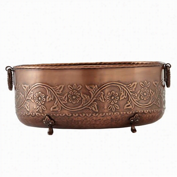 Agra Oval Abundant Planter - 8&qut;"hx14""w, Copper Antique