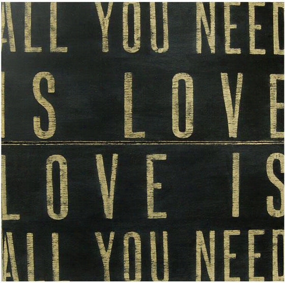 All You Necessity Is Love Wooden Sign - 36 X 36"", Black