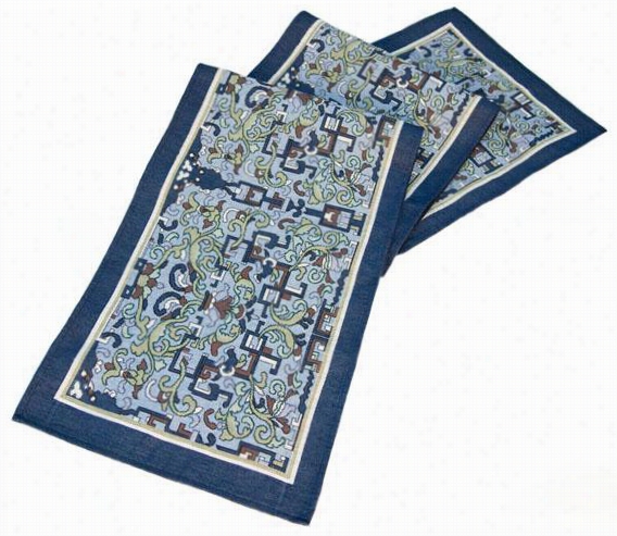 Asian Ornament Table Linens - Table Mat, Blue