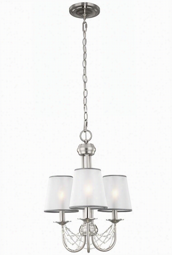 Ave Line Mini Chandelieer - 18.75""hx15.25""diameter, Grey Steel