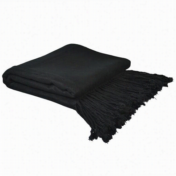 Bamboo Throw Blanket - 71""hx50""w, Blck