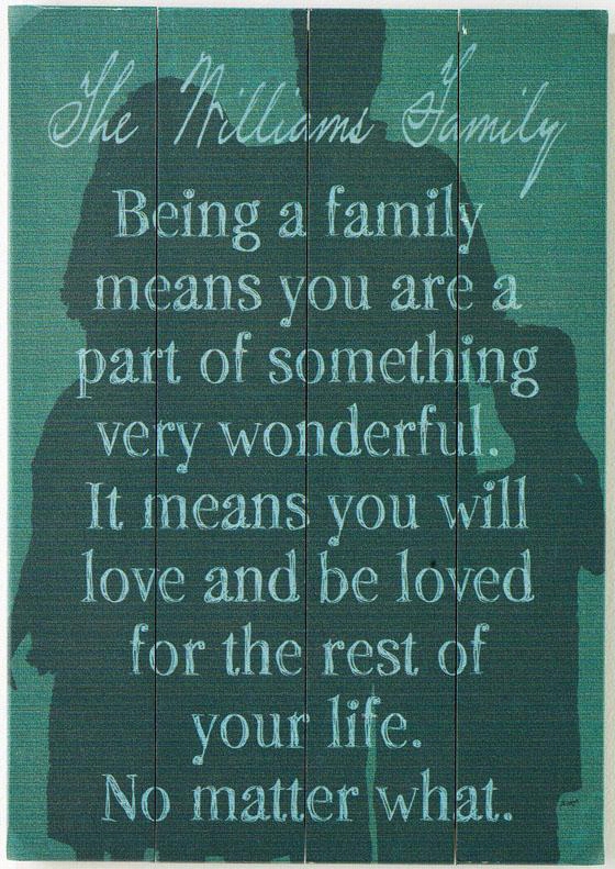 Being A Family Personalized Wooden Sign - 20h X 14w  X 1&quo;"d, Green