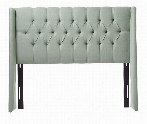 Belgian Linen Custom Blakely Upholstered Headboard - King, Mist