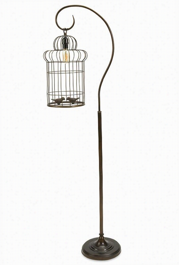 Birdcage Floor Lamp - 61""hx16"&qu Ot;wx8""d, Black
