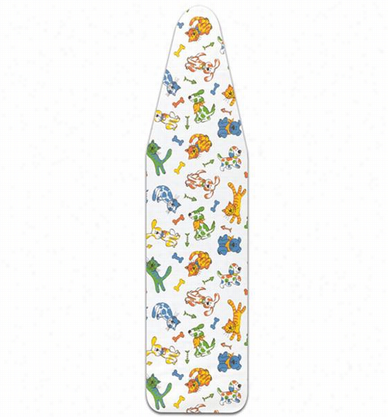Catts And Dogs Ironing Board Cover And Pad - 15"" Wide, Multi