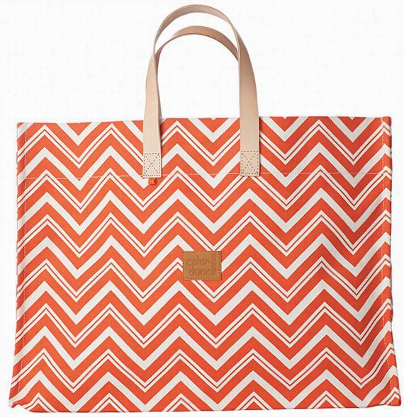 Chevron Super Tote - 15""hx20""wx8""d, Orange