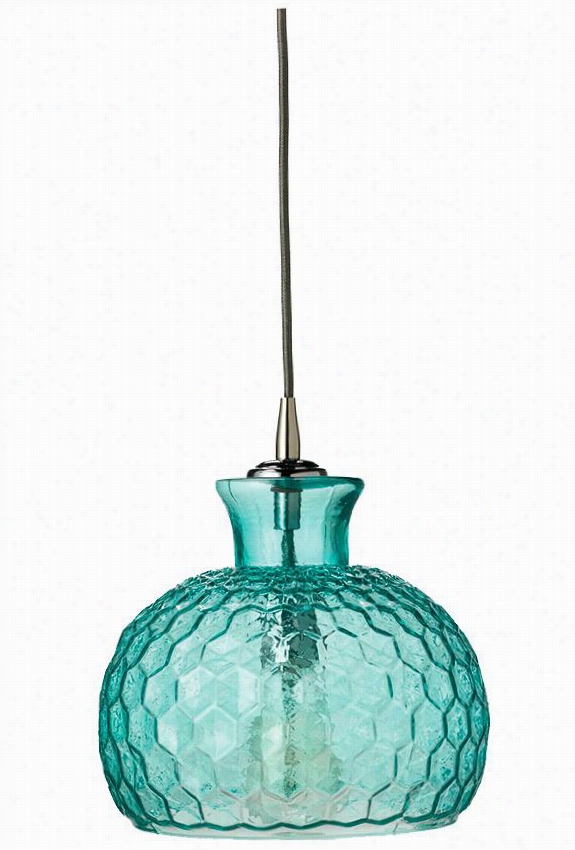 Clark Pendant - 18""hx10""diameter, Aqua Blue