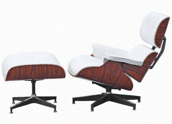 Colton Lounge Chair  And Ottoman - Chair & Ottooman, White