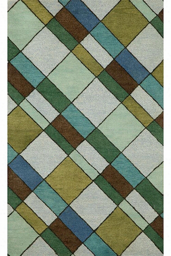 Crossroads Area Rug - 4'2""x6'6"", Geen