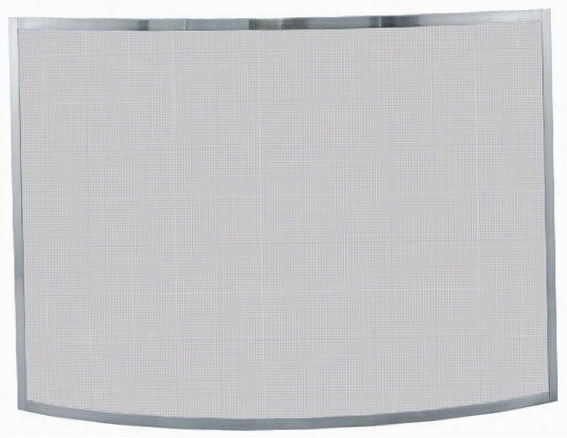 Curved Fireplace Screen - 31""hx41""wx2""d, Gray