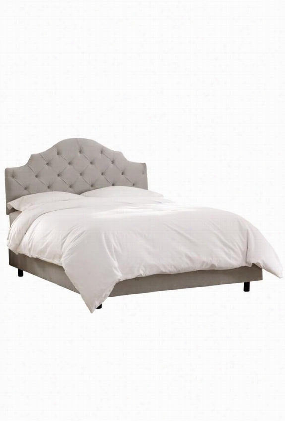 Custom Addison Upholstered  Bed - Twin, Velvet Light Grey