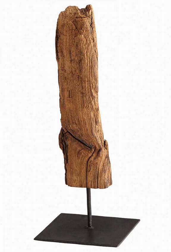 Dax Sculpture Forward Decorative Stand - 15""hx8quot;"wx6""d,  Brown Wood