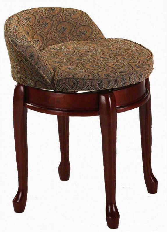 Delmar Low Back Swivel Vanity Stool - Low Back, Tapestry