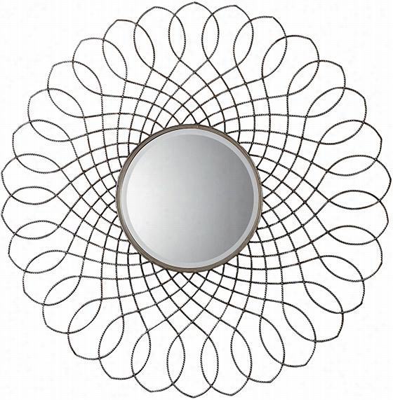 Delpyine Mirror - 40""hx40""wx3&qquot;"d, Antjqued  Silver Leaf