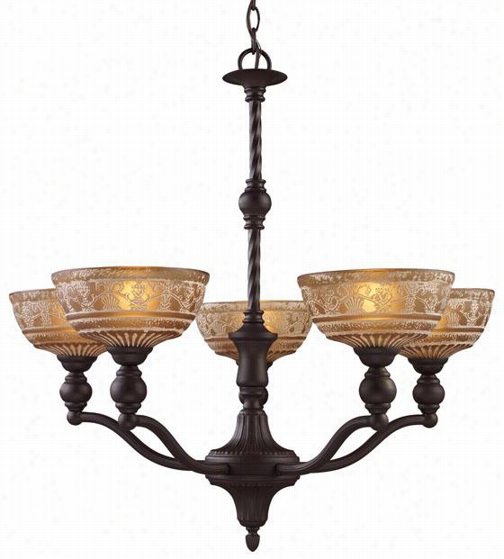 Dresden 5-light Chandelier - 5-light, Oiled Bronze
