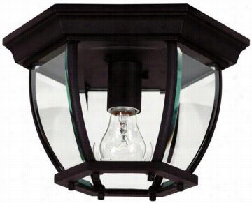 Dural 1-light Flushmount - Beveled Glass, Black