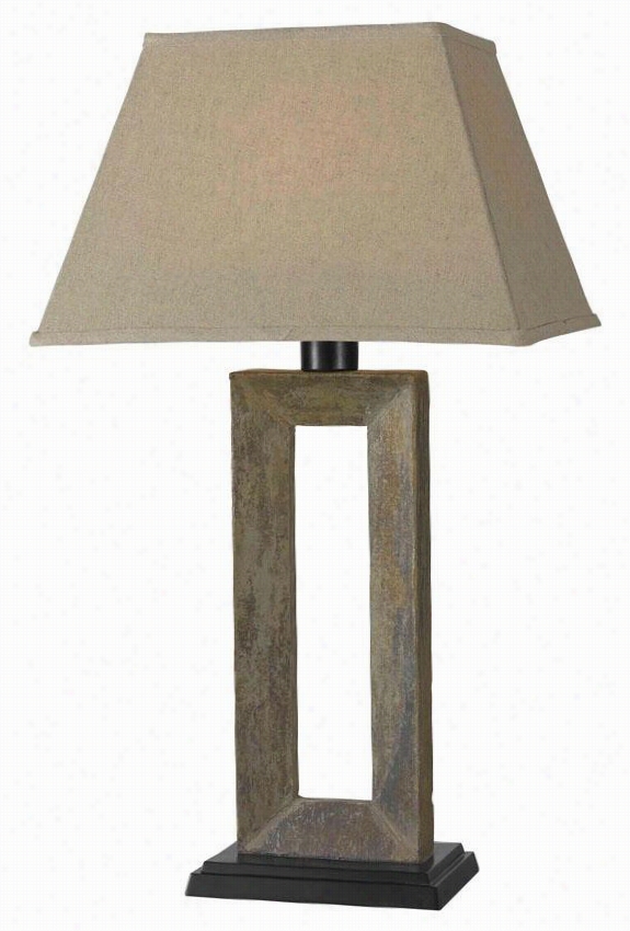 Egres All-weather Outdoor Patio Table Lamp -  29""h X 15"quot;w, Eige