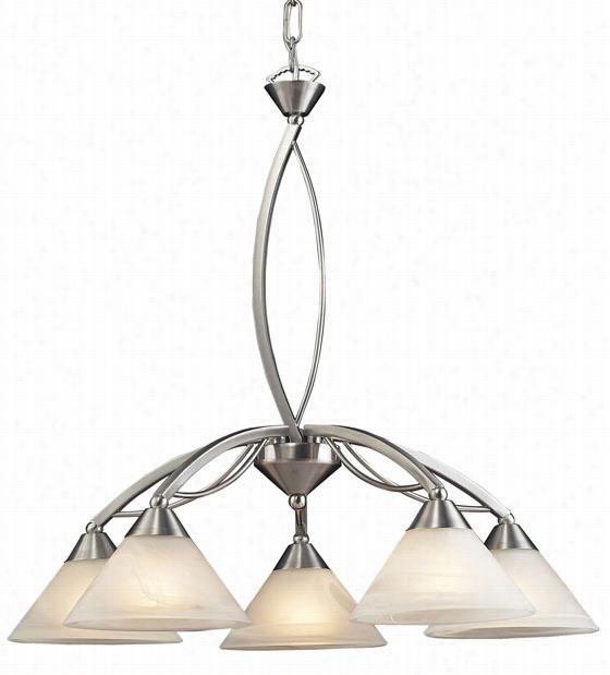 Ellison 5-light Down Chandelier - 5-light Down, Silver