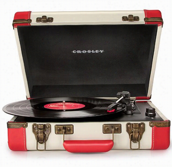 Executive Usb Turntable  11""hx14""wx4.5""d, Red