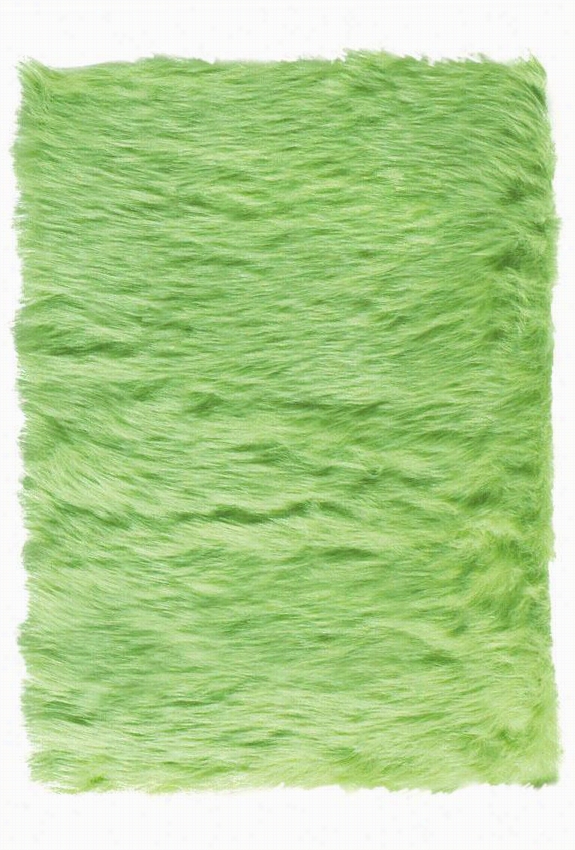 Faux Sheepski Area Rug - 2'x3', Linden Green