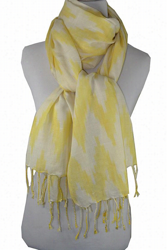 Flame  Stitch Scarf - 76""hx21""wy Ellow