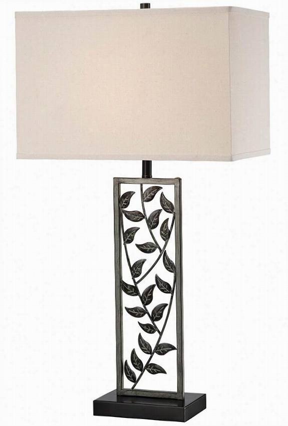 Folha Table Lamp - 31.5&quto;"hx17"&q Uot;w1x1"", Bronze With Antique Silver