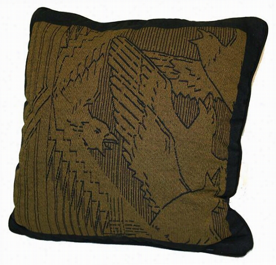 Frank Lloyd Wright Rookery Birds Stuffed Pillow - 18""hx18&uqot;"w, Briwn