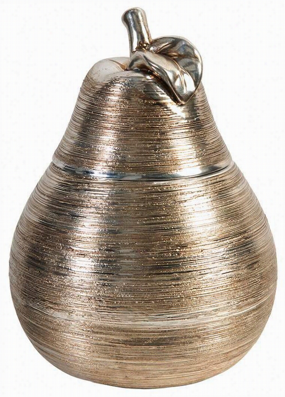 Gold Pear Jar-  9""hx7""diameter, Plated Gold