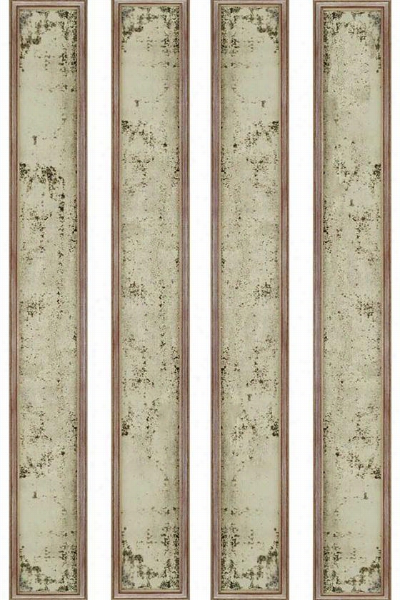 Grace Antiqued Mirro Rs - Set Of 4 - 62""hx7""wx1""d,  Antiqued Mirror