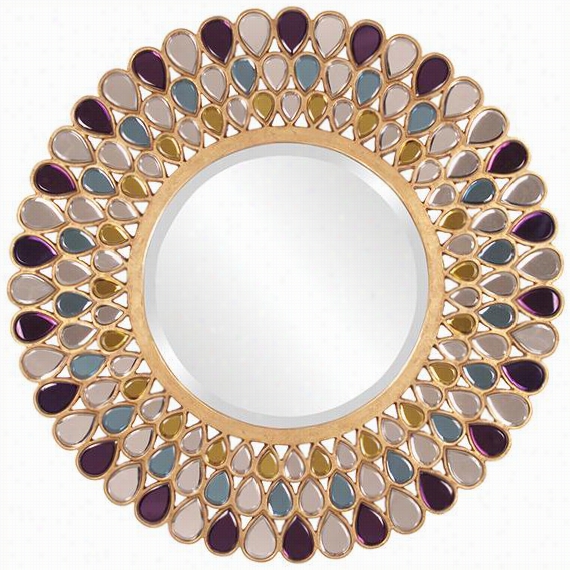 Grace Mirror - 40"&quto;diameter, Amethystt, Amber