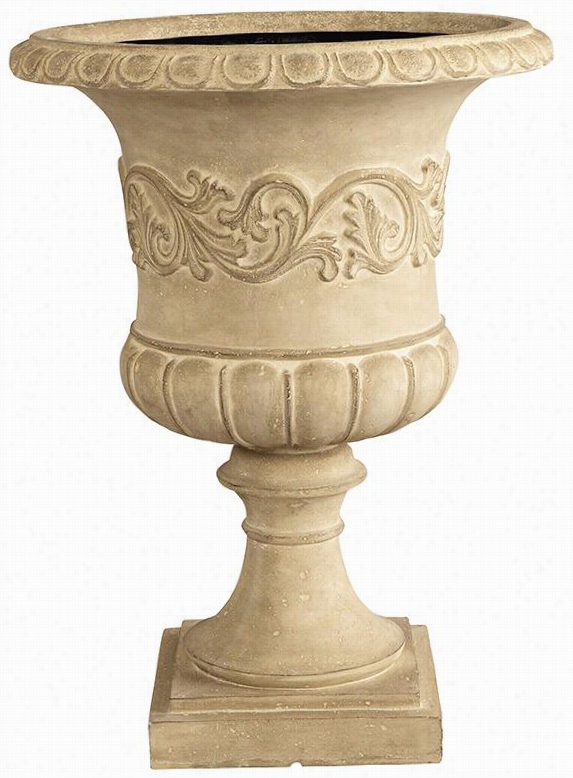 Grecian Ujr Planter - 30"&quoy;;hx22.5""rd, Aged Limestone