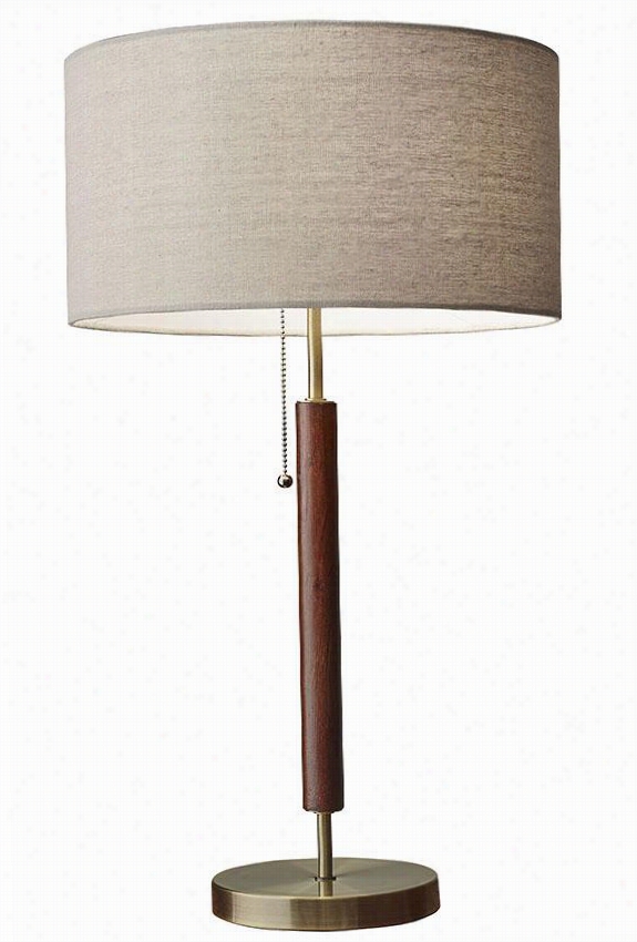 Harvey Table Lamp - 26.25""hx15""diameter, Brown Wood