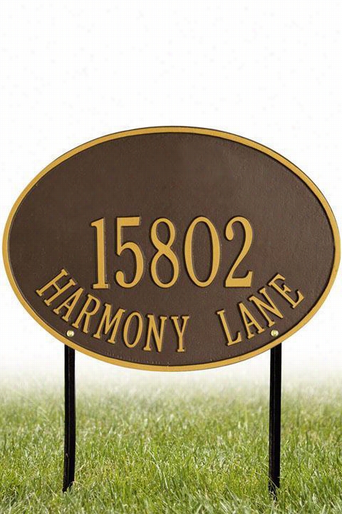 Hawthorne Two-line Standard Lawn Address Plaque - Standard/2 Line, Copper