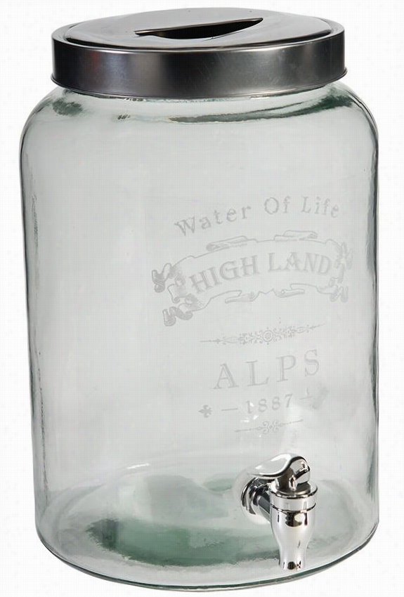 Highland Beverage Jar - 13""hx11.75""diam, Clear