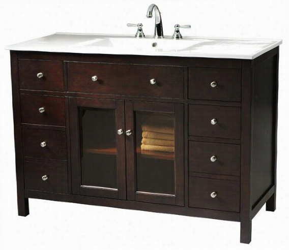 Kignston Wide Vanity - 35&uot;"hx49""w, Light Espress