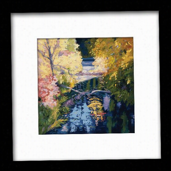 Late September Light Framed Wall Art - 27""hx27""w, Matted Black