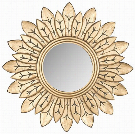 Leafle Wall Mirror - 30""diameterx1&quof;"d, Gold
