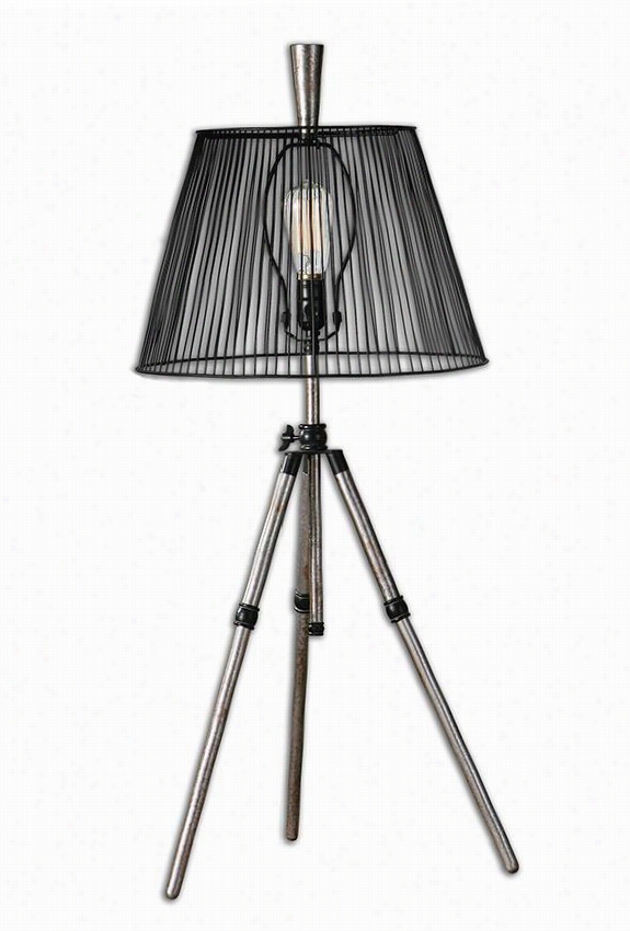 Lwis Table Lamp - 39""hx16""diamete,  Rustic Silver