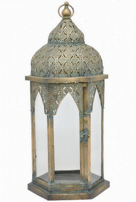 Lorelsi Lantern - 29.5""hx12.5""wx10.75""d, Copper Brass