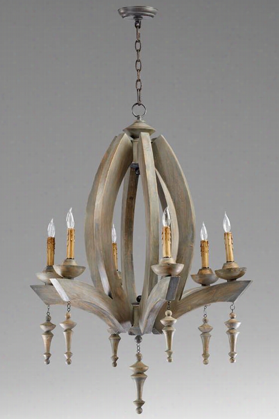 Manning Chandelier - 36hx29.25w, Brown Wood