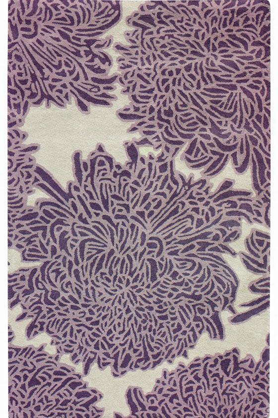 Martha Stewart Living Chrysanthemum  Rea Rug - 2'3" "x8', Eggplant