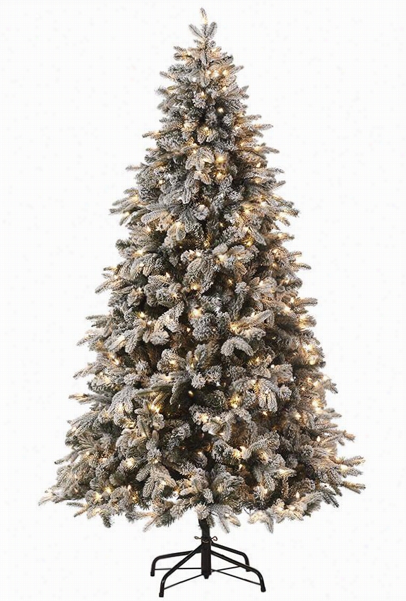 Martha  Stewart Living Snowy Avalanche Higed Pre-lit Artificial Ree - 7.5'hx9""diameter, Snowy