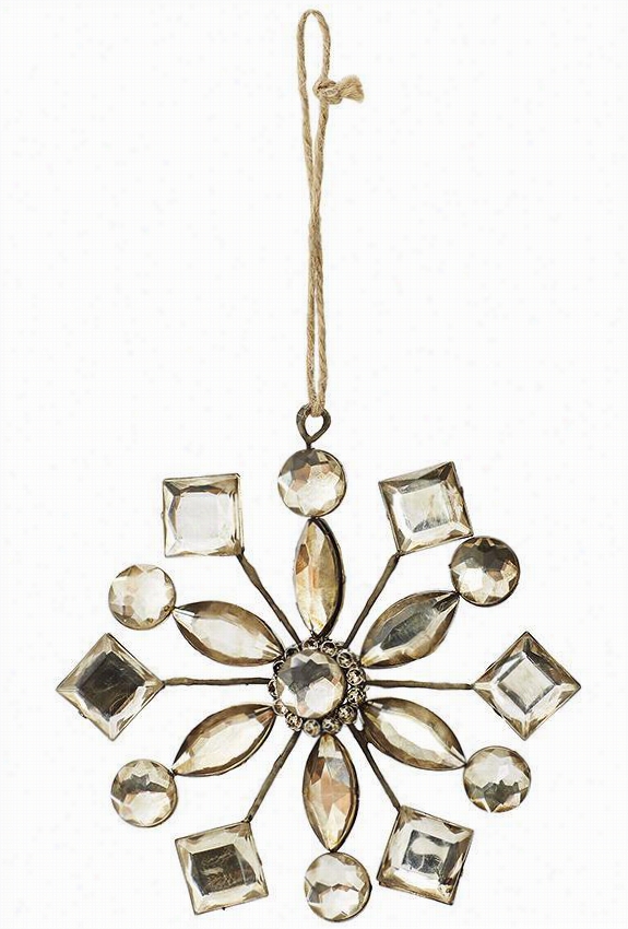 Martha Tewart Livinv Vintage-inspired Jeweled Snowflake Ornament - 4&wuot;"hx5.5&qot;"wx1""d, Glass