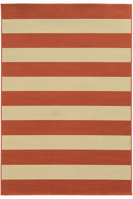 Nantucket Area Rug - 5'3""x7'6"", Coral