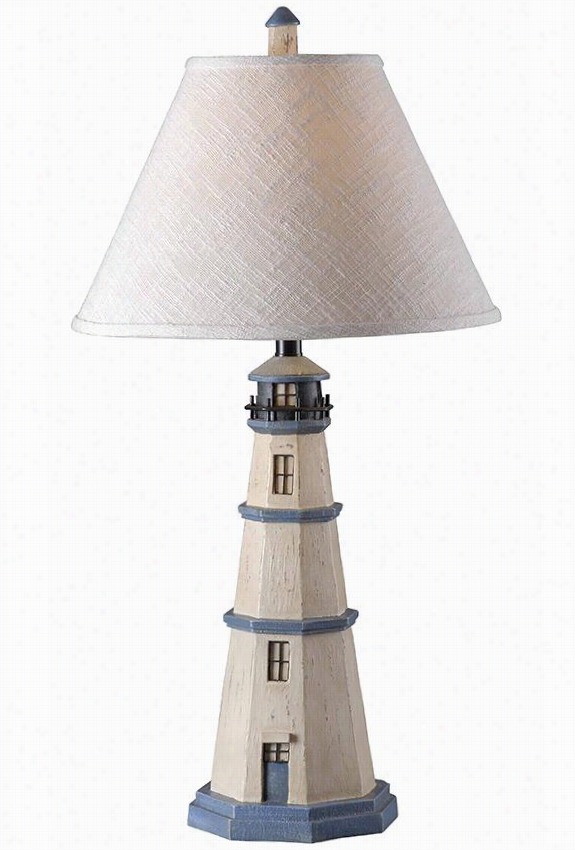 Nantucket Table Lamp - Wh Ite Fabric, White