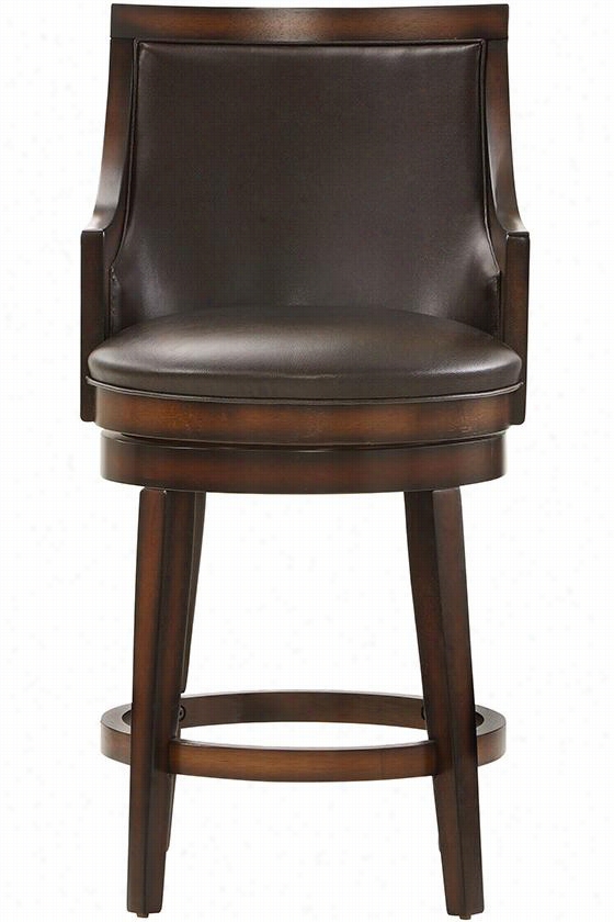 Nelso Swivel Counter Stool - 40.2&5quot;"hx22""w, Brown Wood